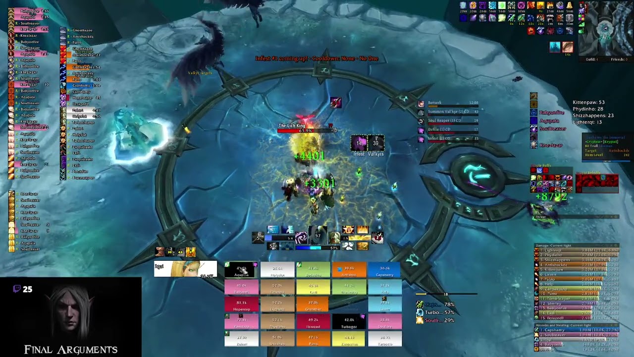 Lich King 25 Heroic / 3 Healers (No discipline) - Holy priest PoV