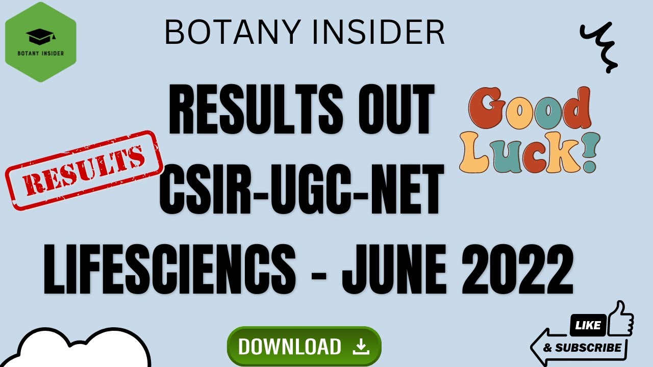 CSIR UGC NET Lifesciences Result-June 2022 II CSIR HRDG NTA
