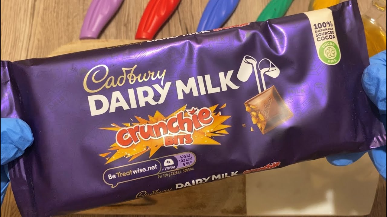 [ASMR] CADBURY DAIRY MILK CRUNCHIE BITS Chocolate Bar
