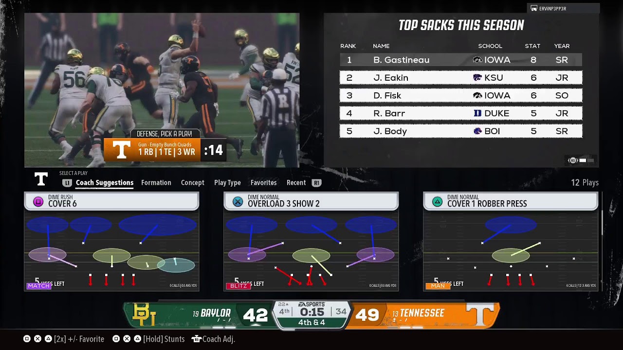 Tennessee vs Baylor