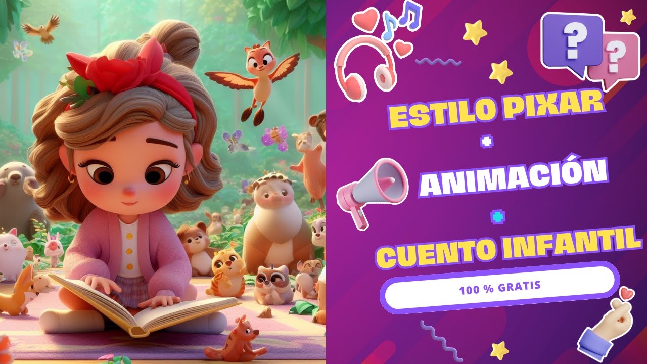Como hacer IMÁGENES estilo DISNEY 🥰, ANIMACIÓN +  CUENTO INFANTIL  🤩100 % GRATIS 💯