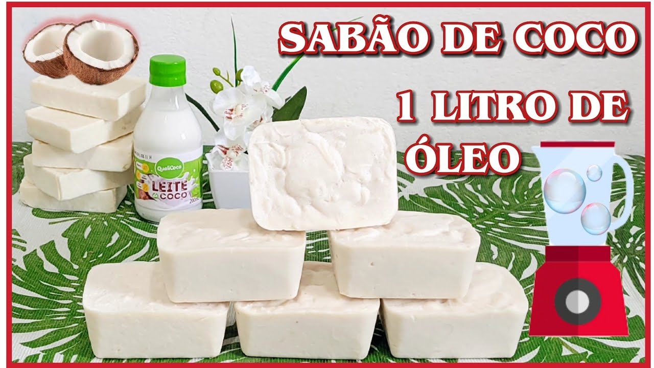 SABÃO DE COCO COM 1 LITRO DE ÓLEO - FEITO NO LIQUIDIFICADOR 🥥 ÓTIMO PARA TUDO 🥥