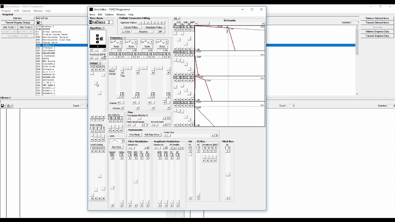 TX81Z Programmer with Yamaha DX11