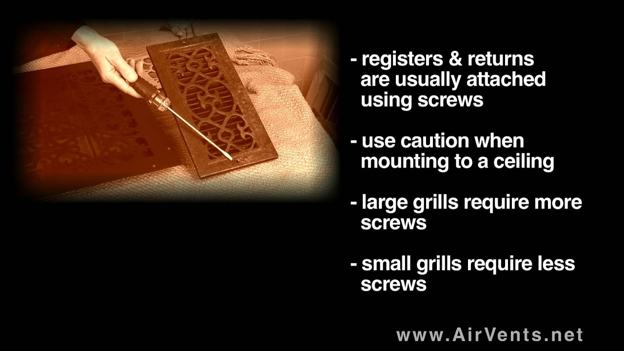 How to attach heat registers to a wall -- airvents.net