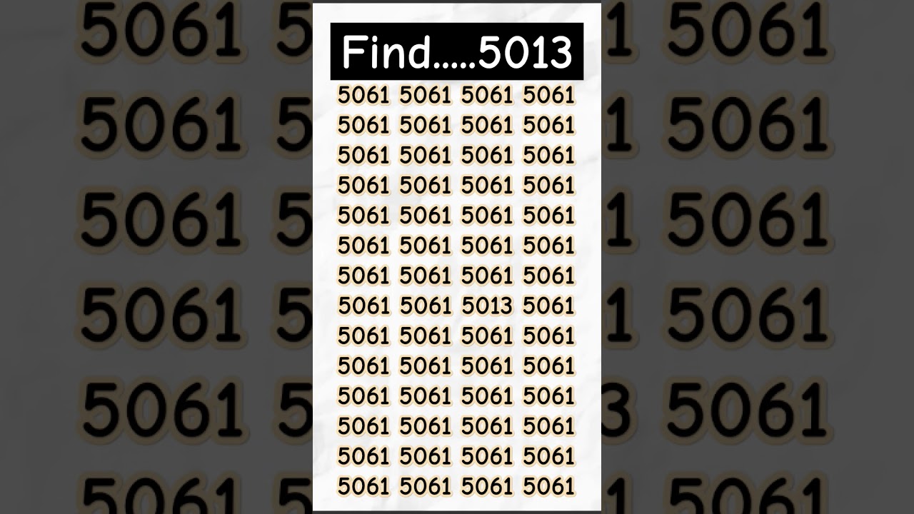 Speedy Eye's Testing for 5013 Odd Number game #5013 #shorts #youtubeshorts