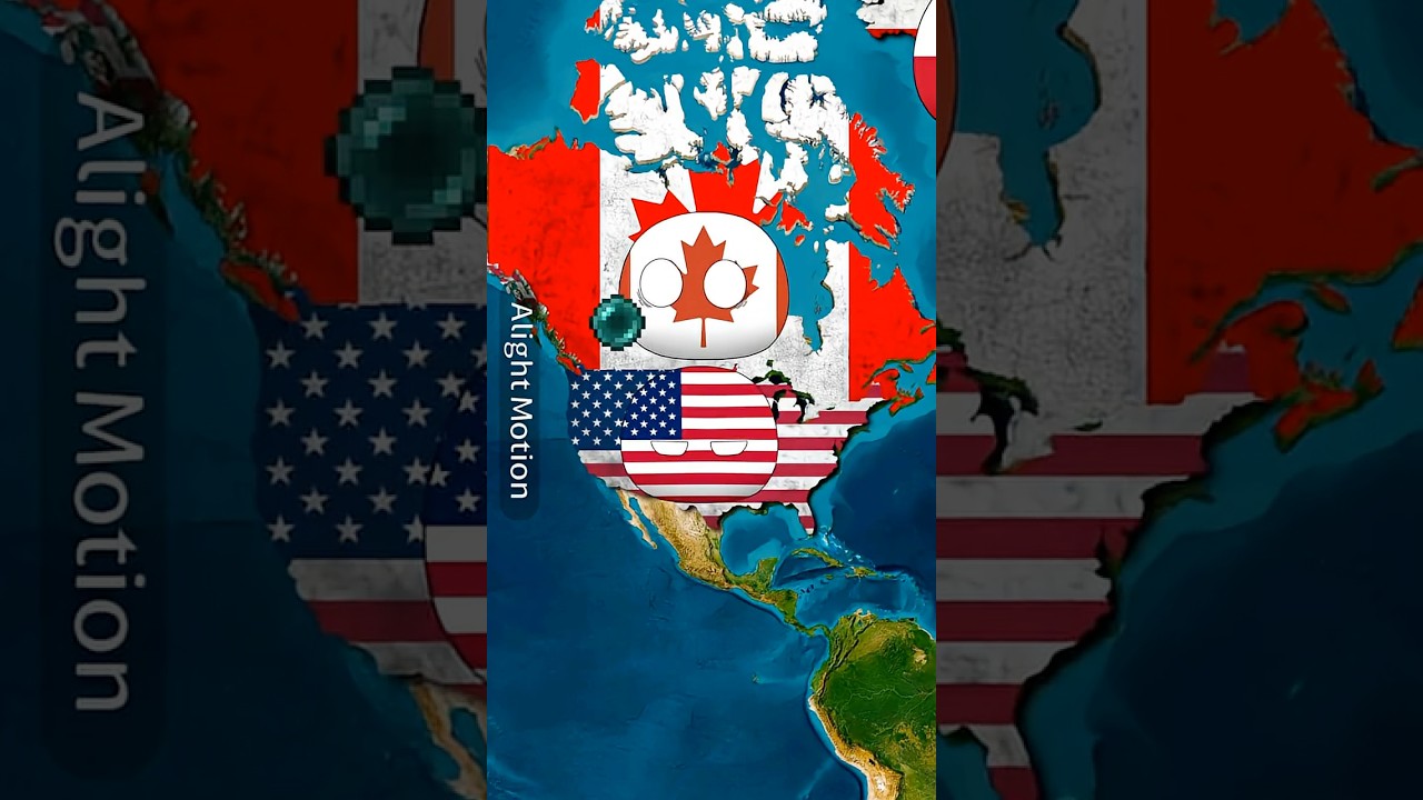 USA&hellip;&hellip;＆Canada💀💀 #shorts #geography #countryballs #edit #minecraft #geographythroughmaps