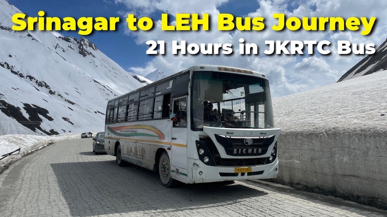 SRINAGAR to LEH Bus Journey | 21 Hour Bus Ride to LADAKH | JKRTC Bus Service #leh #zojila #kargil