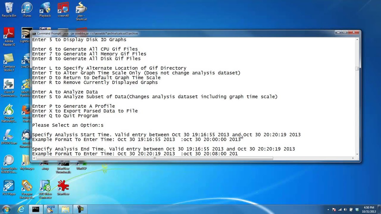 How to run oswbba analysis on very specific time window