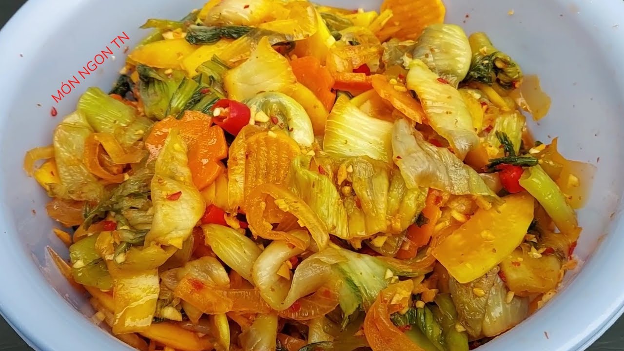 Cách muối Kim Chi Việt Nam giòn ngon từ cải sậy món ngon ngày tết