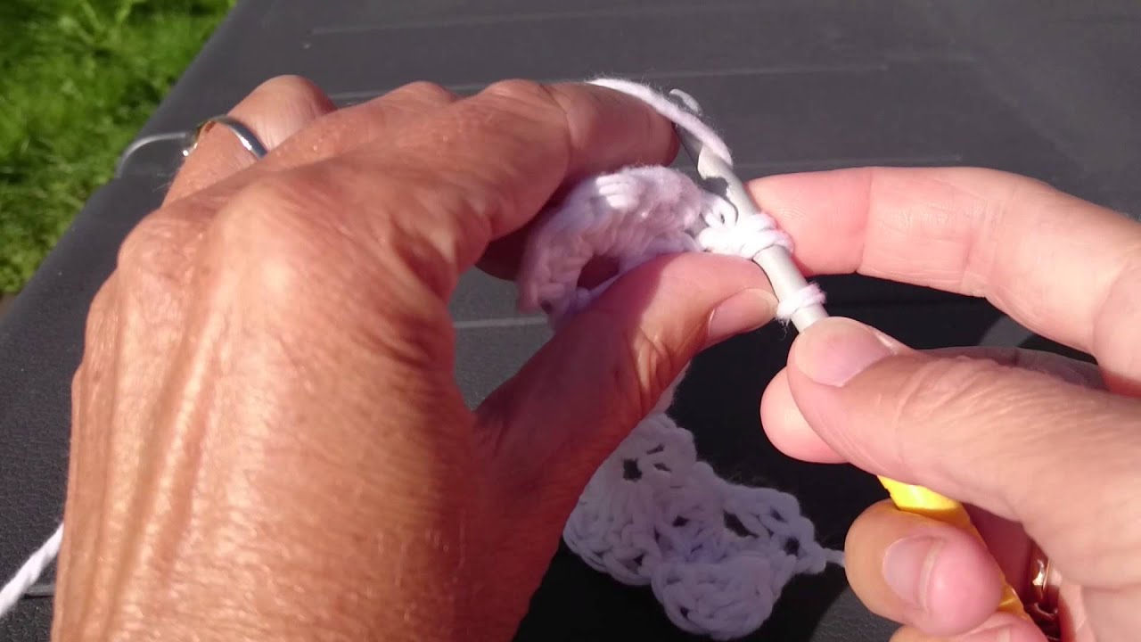 Crochet shell stitch increase, hekle &oslash;kning av skjellmasker