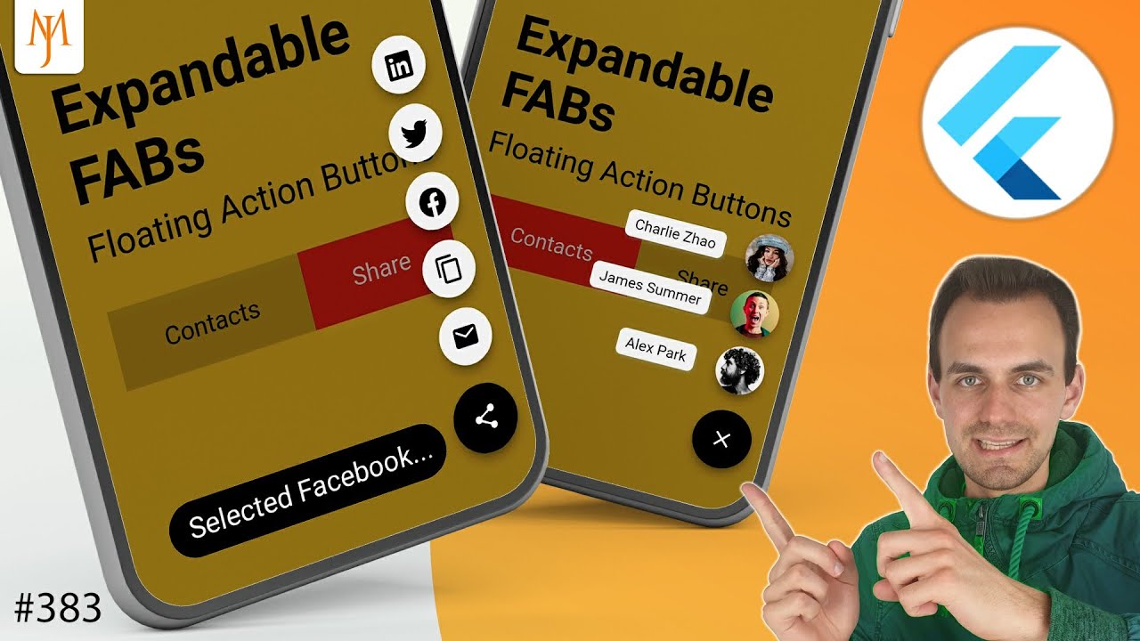 Flutter Tutorial - How To Expand Multiple Floating Action Buttons | Speed Dial Menu Animations