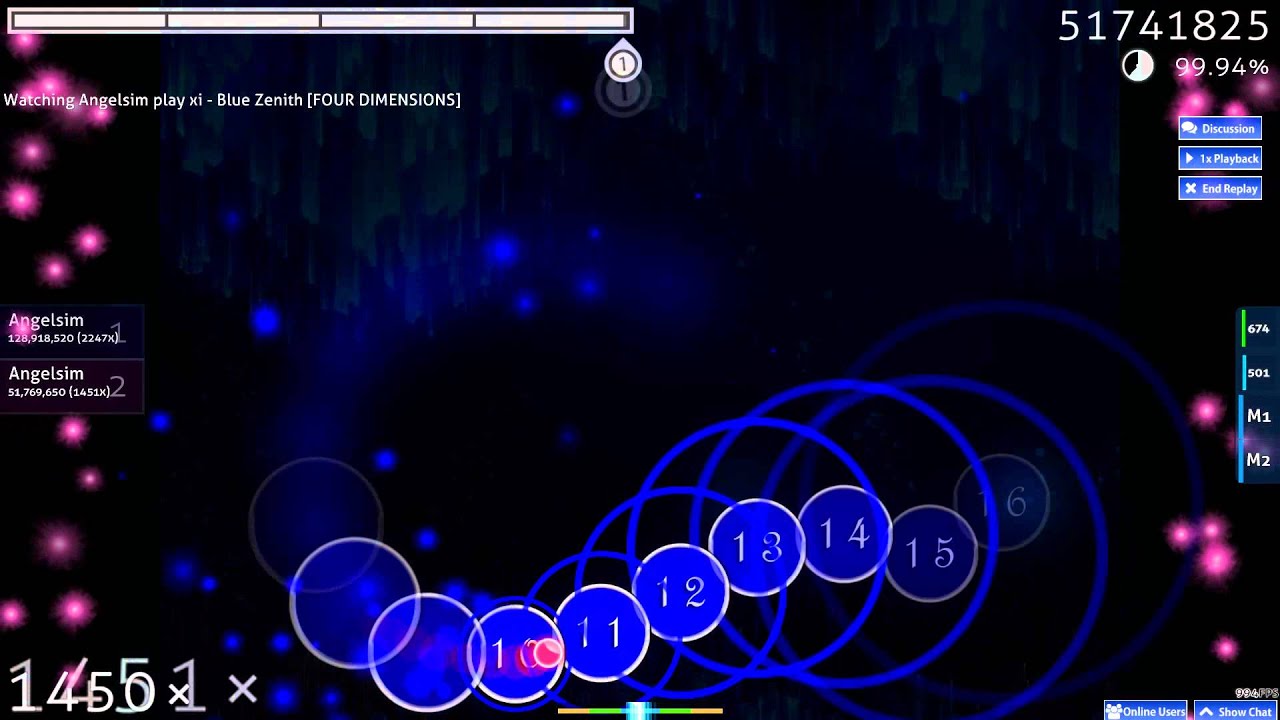 Angelsim: xi - Blue Zenith [FOUR DIMENSIONS] (osu!)