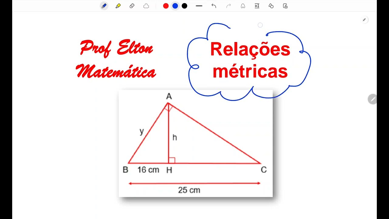 Relações métricas - Determine o valor de h e y em cada triângulo