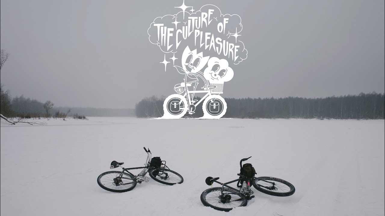 We ride along frozen rivers and nearby parks near the city 