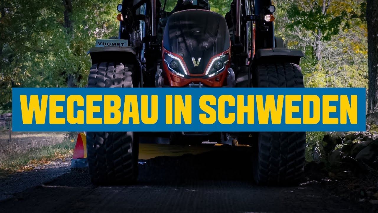 Wegebau in Schweden | Valtra T-Serie mit Zwischenachsgrader