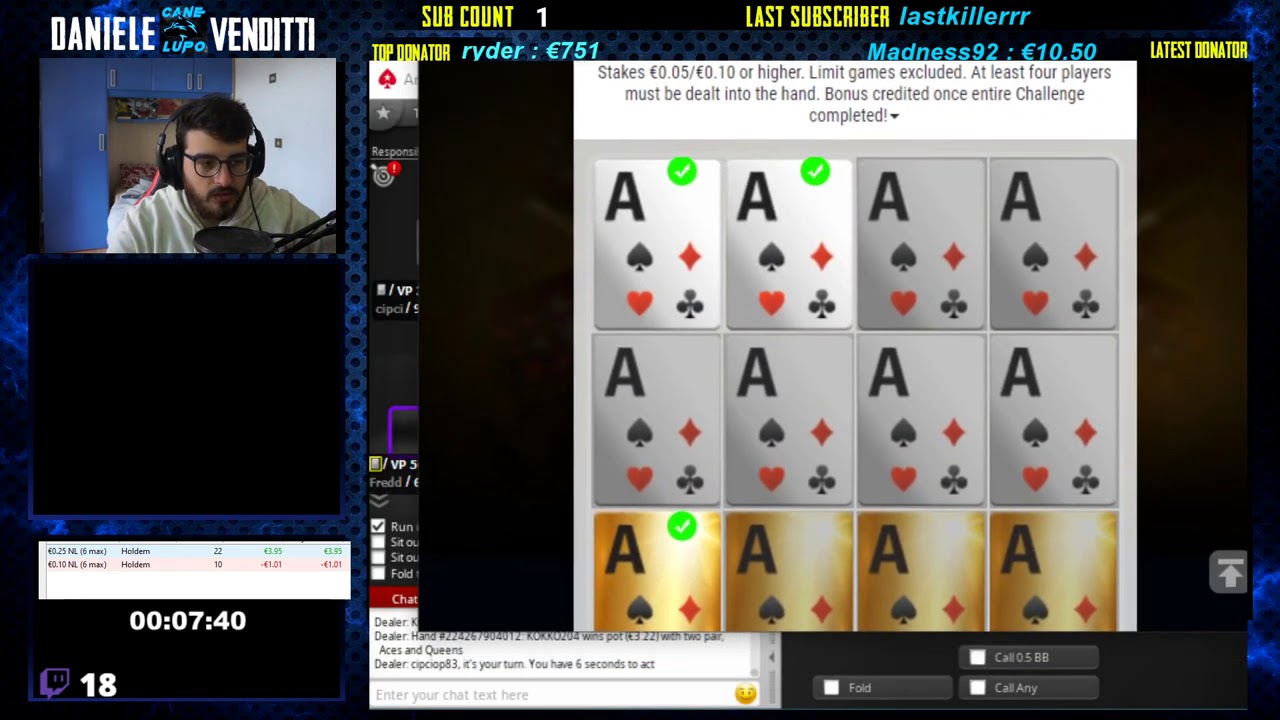 Sessione CASH GAME NL 10-25 #1