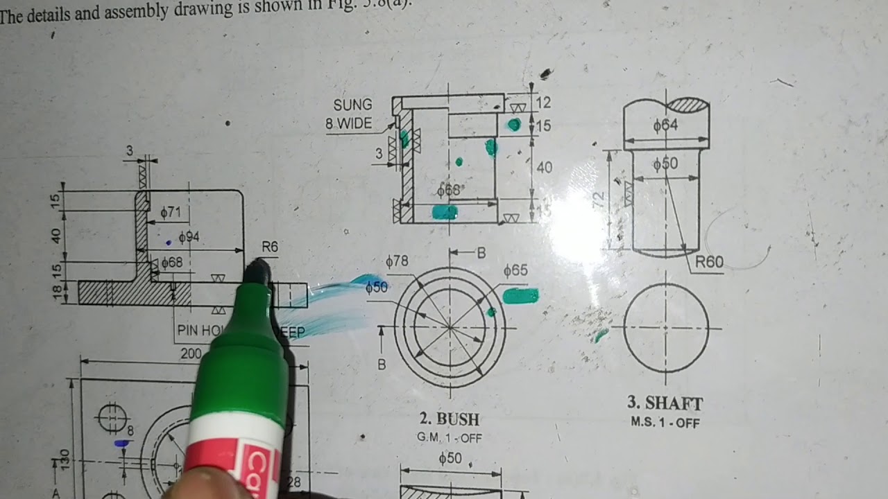 Unit 4 Details to Assembly Lecture 4 (Part-4)  To Draw Sect. F. V. of Foot Step Bearing.