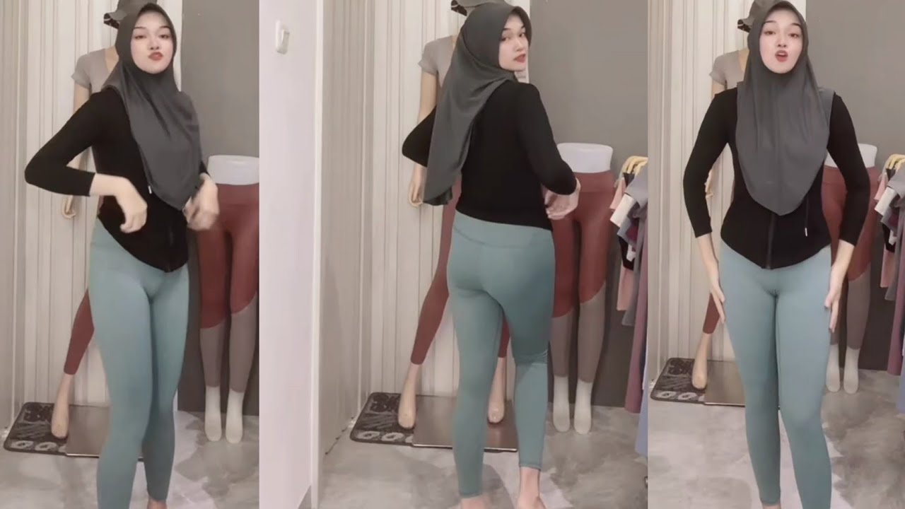 Try On Hijab Style Legging Olah Raga Wanita Gym Senam Zumba Premium