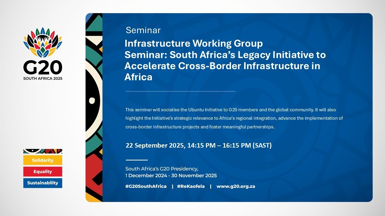 #G20SouthAfrica | Finance Track Infrastructure Working Group Seminar
