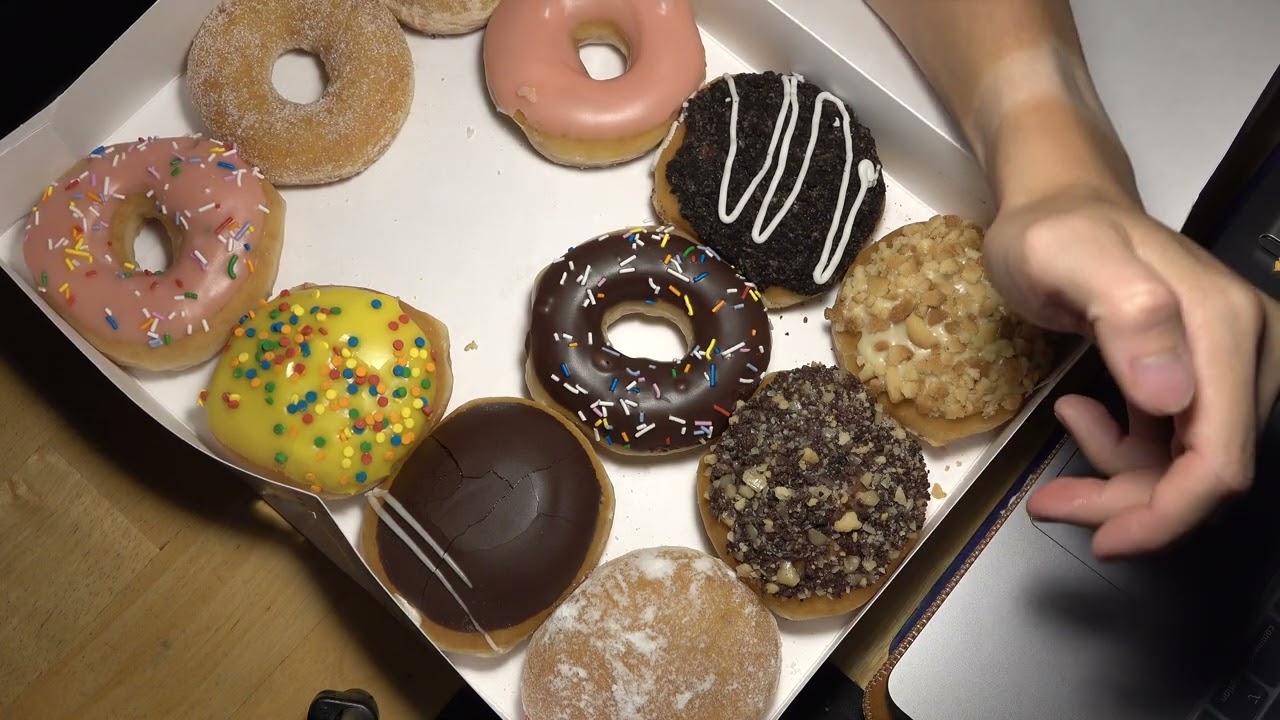 ASMR - ASSORTED KRISPY KREME DONUTS EATING SOUNDS