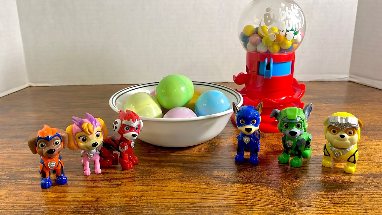 Paw Patrol toys learn colors and shapes with surprise eggs and slime