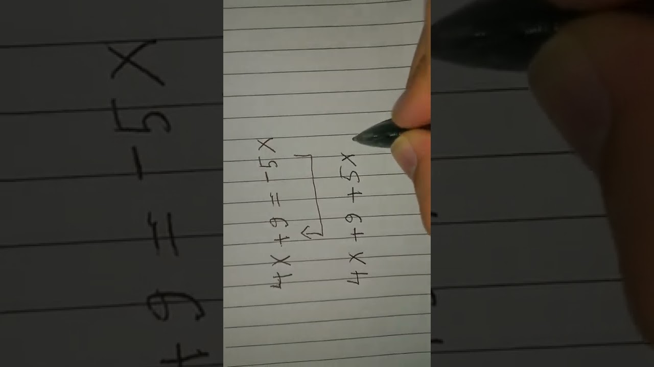 finding value of x when we have a negative sign in one side