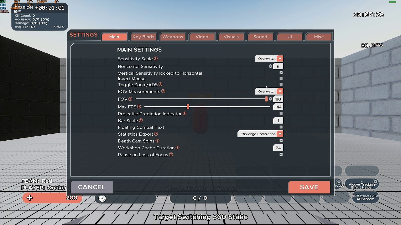 cod mw/warzone settings kovaaks