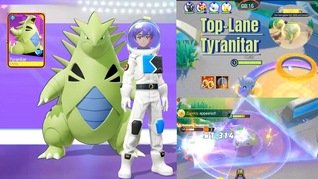 How To Play Top-Lane Tyranitar: 6 Stacks in Under 2 Minutes | Pokemon Unite