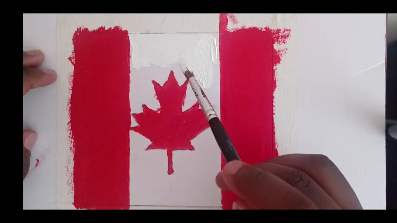 Painting the Canada Flag 🇨🇦🍁 | Art Process