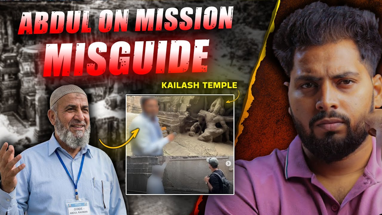 Abdul Misguiding Tourists at Kailash Temple , Ellora Caves