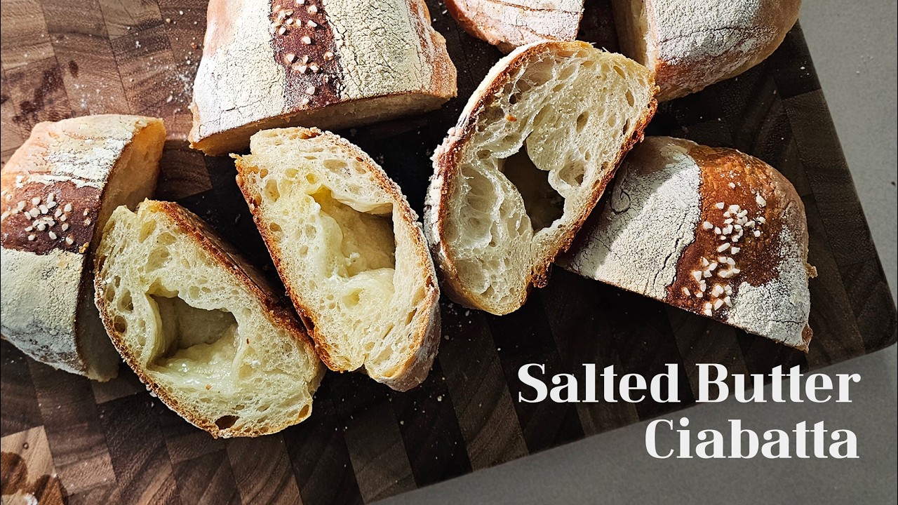버터가 녹아내리는 소금 치아바타 | 막걸리 발효 치아바타 레시피 Salted Butter Ciabatta | Makgeolli Fermented Bread