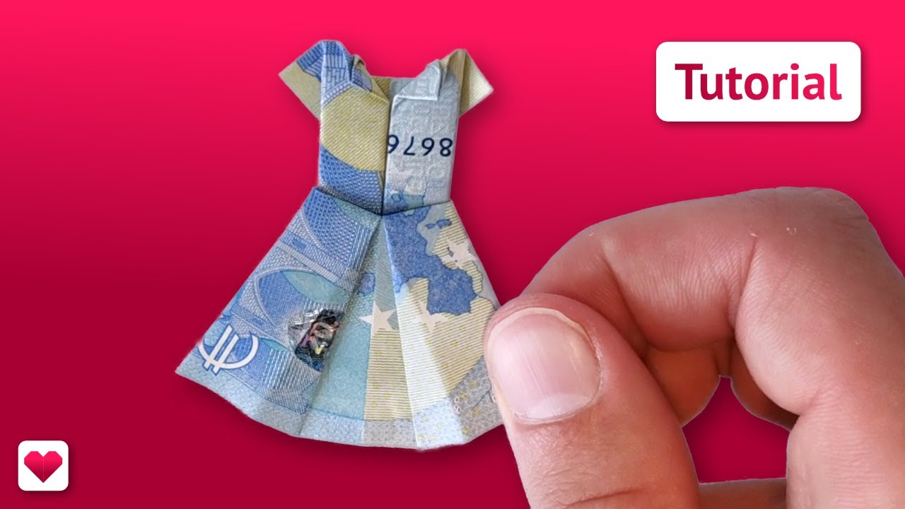 Geldscheine falten: Kleid | Geldgeschenk für die Braut zur Hochzeit | Kleid aus Geld falten