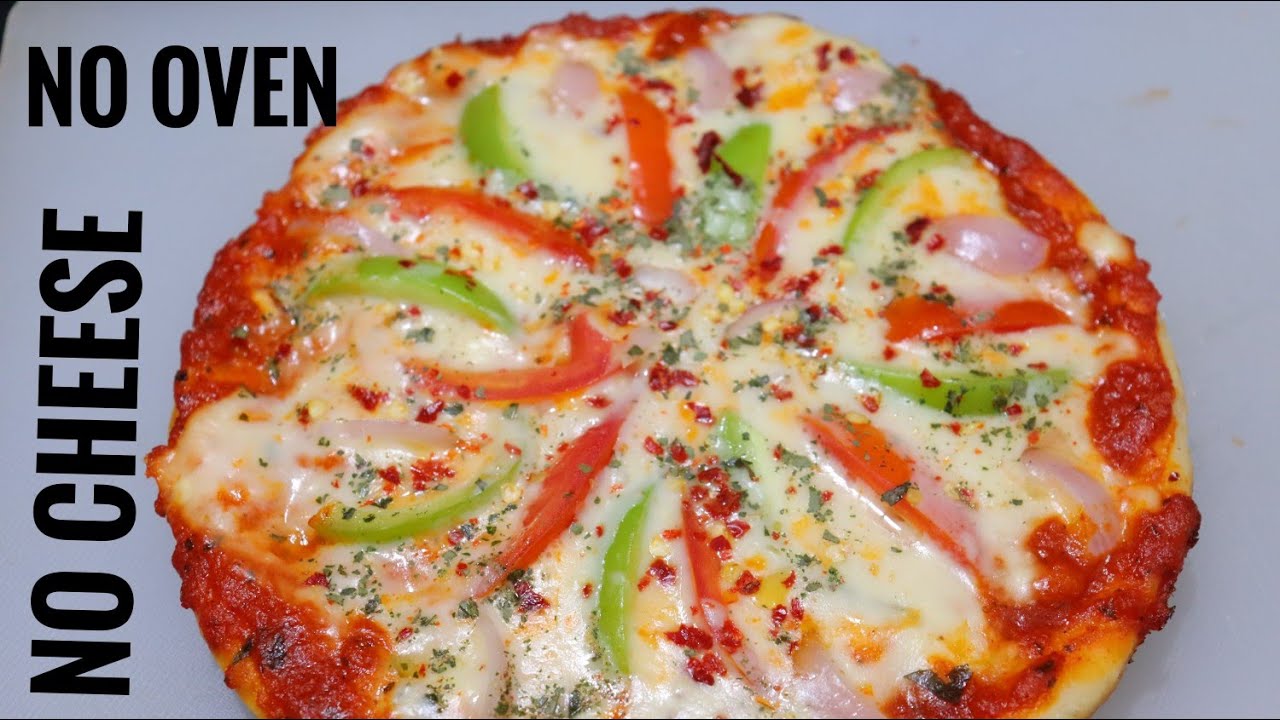 ತವ ಪಿಜ್ಜಾ/How to make Pan pizza, no cheese, no oven/ cheese less pizza / chesse ಲೆಸ್ ಪಿಜ್ಜಾ