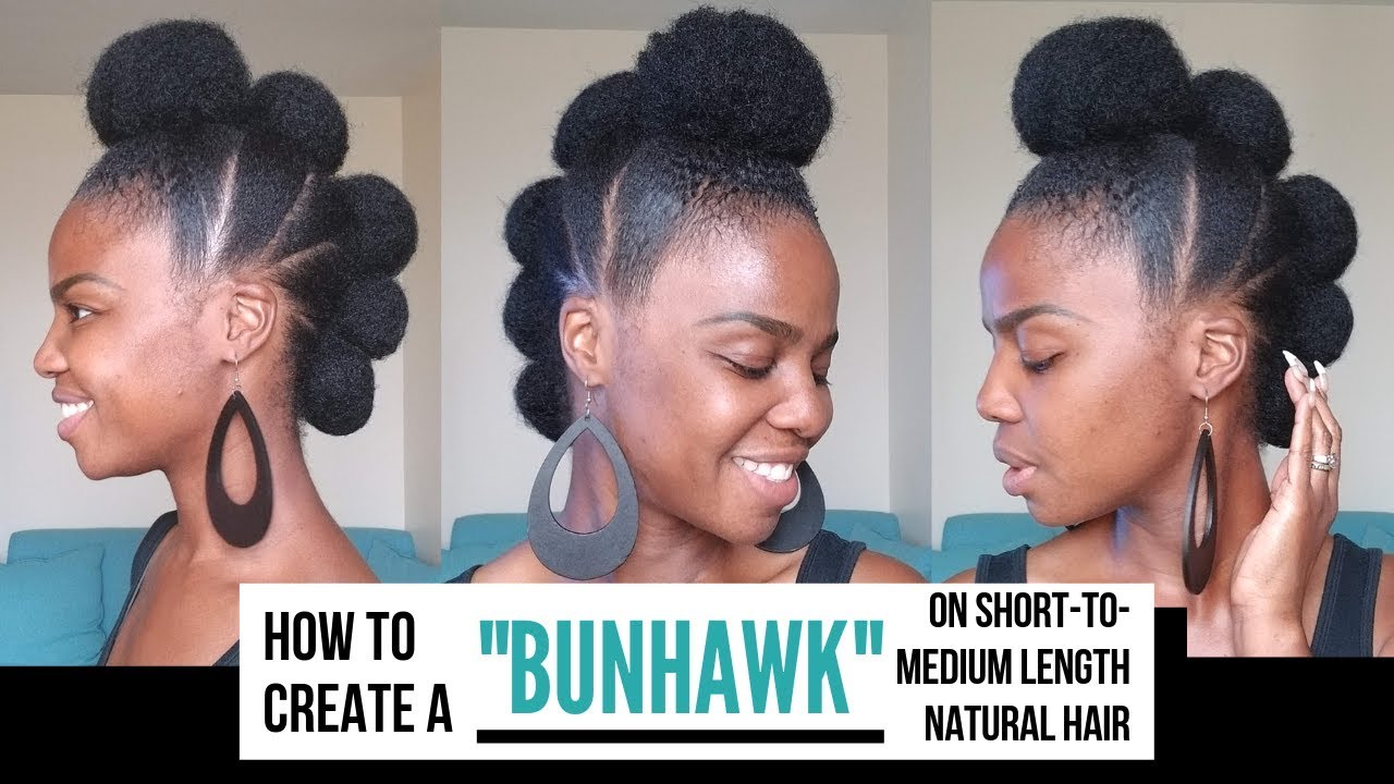 How to: Bunhawk on Short-Medium Length Natural Hair