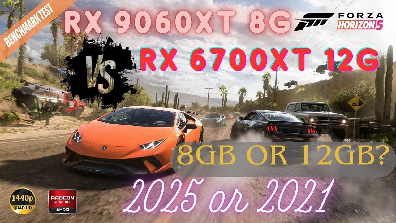 RX 9060 XT 8GB vs 6700 XT 12GB | i5 14600K | Forza Horizon 5 Benchmark Test | 1440p Extreme Native