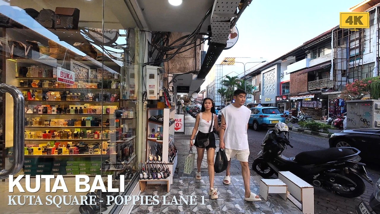 4K Walking From Kuta Square to Poppies Lane 1 KUTA BALI | Walking Tour Bali Today 2026