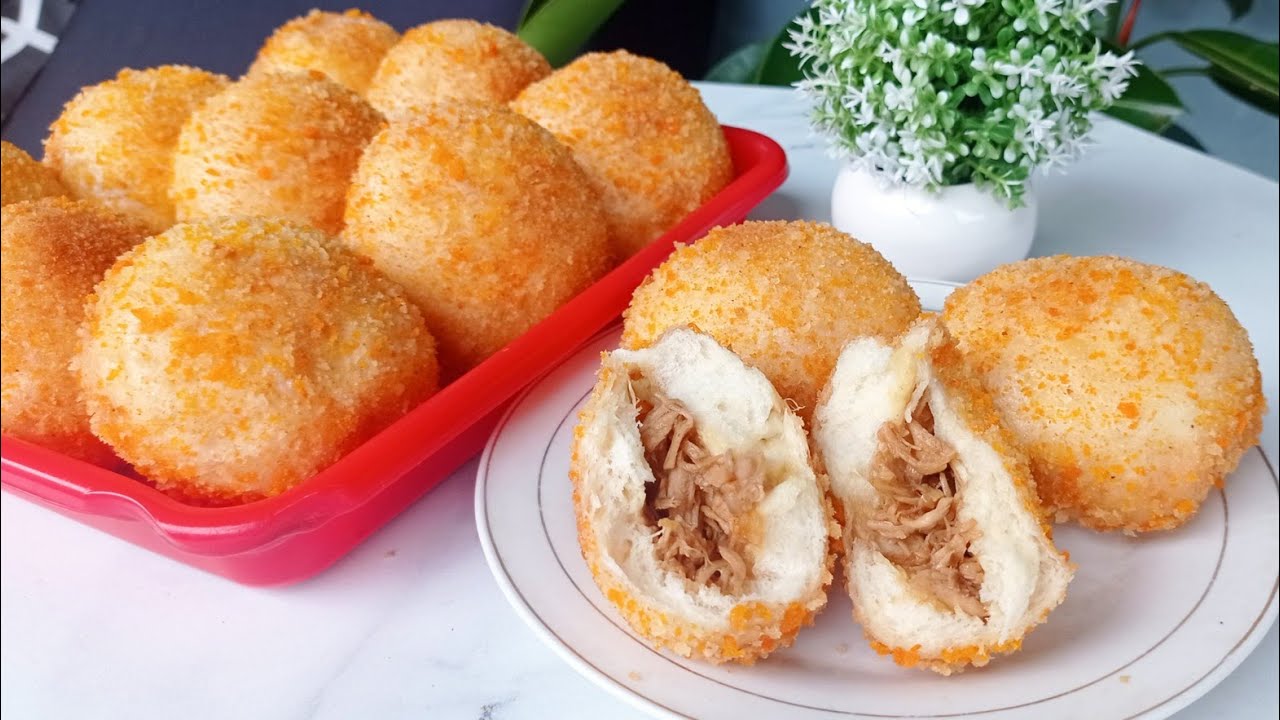 BISA DI FROZEN, ROTI GORENG ISI AYAM SUWIR, ROTINYA SUPER EMPUK