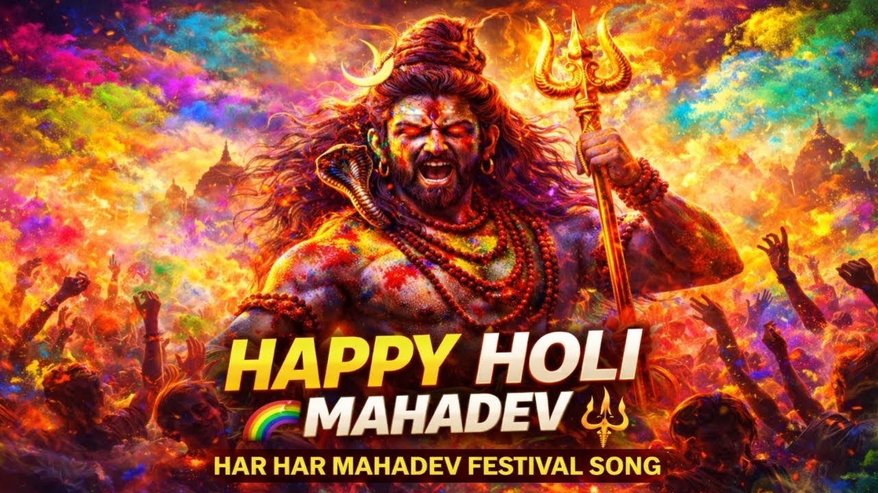 Happy Holi Mahadev 🌈🔱🔥 | Holi Special Shiv Bhajan 2026 | Har Har Mahadev Festival Anthem