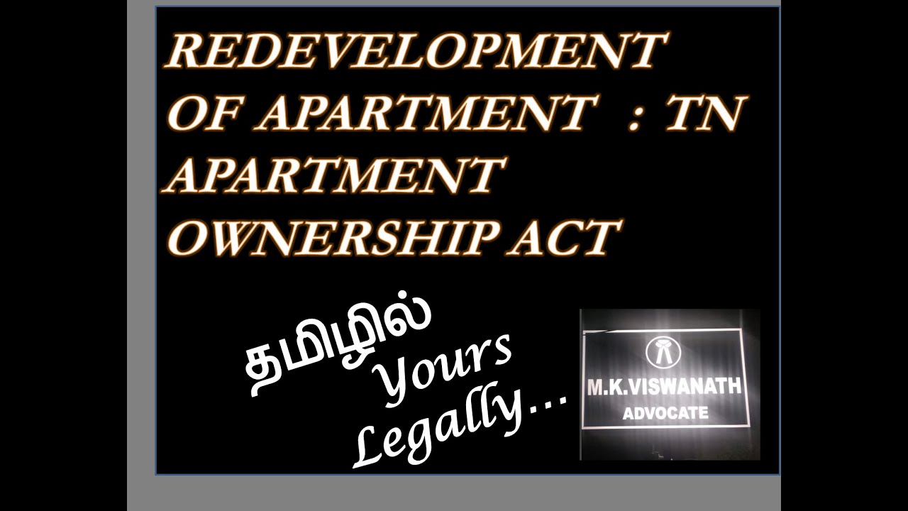 Reconstruction of Apartments : Redevelopment rules in Tamil Nadu