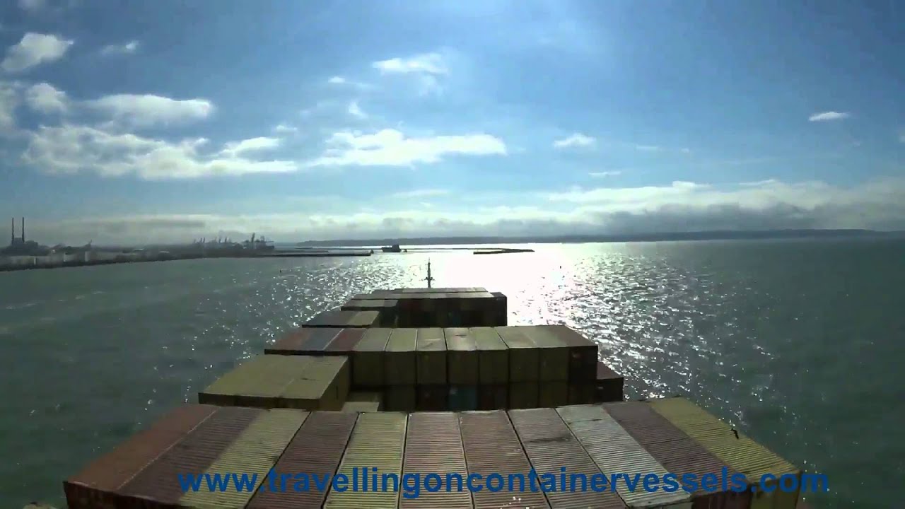 Container vessel entering the port of Le Havre, France