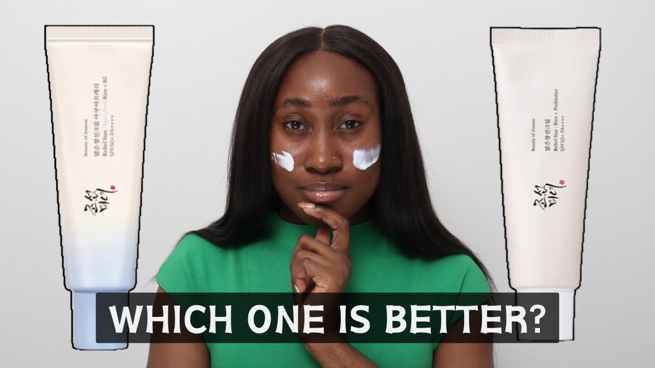 COMPARISON | Beauty of Joseon Relief Sun vs Aqua Fresh Sunscreen on Dark Skin | @TamunoAbbey
