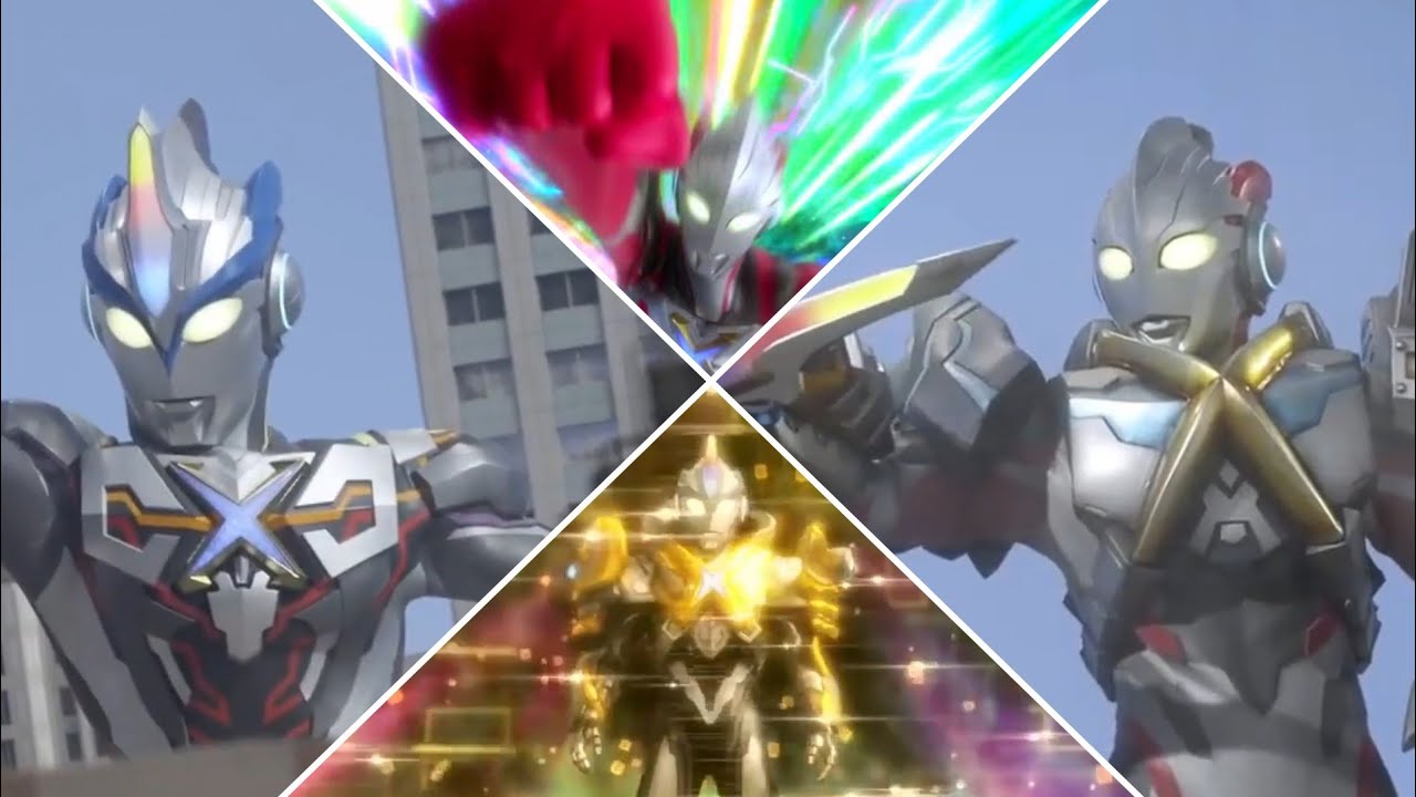 Ultraman X All Transformations (Base form/cyber card - Beta spark armor)