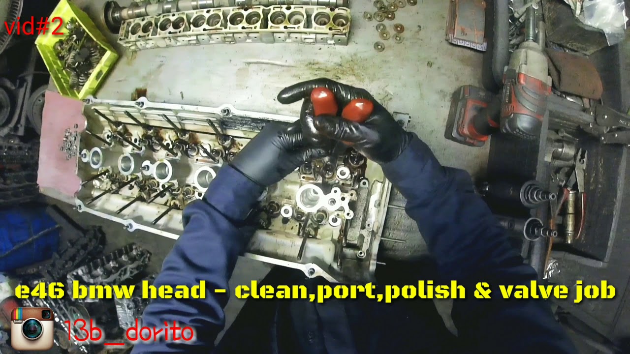E46 BMW head m54b30 prep for port polish valve job