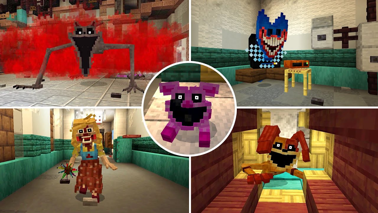 Poppy Playtime Chapter 3 All Scenes And Jumpscares In Minecraft PE Addon