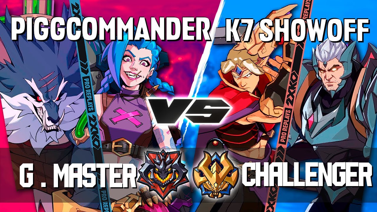 2XKO ▰ PIGGCOMMANDER (Jinx-Warwick) vs K7 SHOWOFF (Yasuo-Darius) ▰ 2XKO Pro level replays