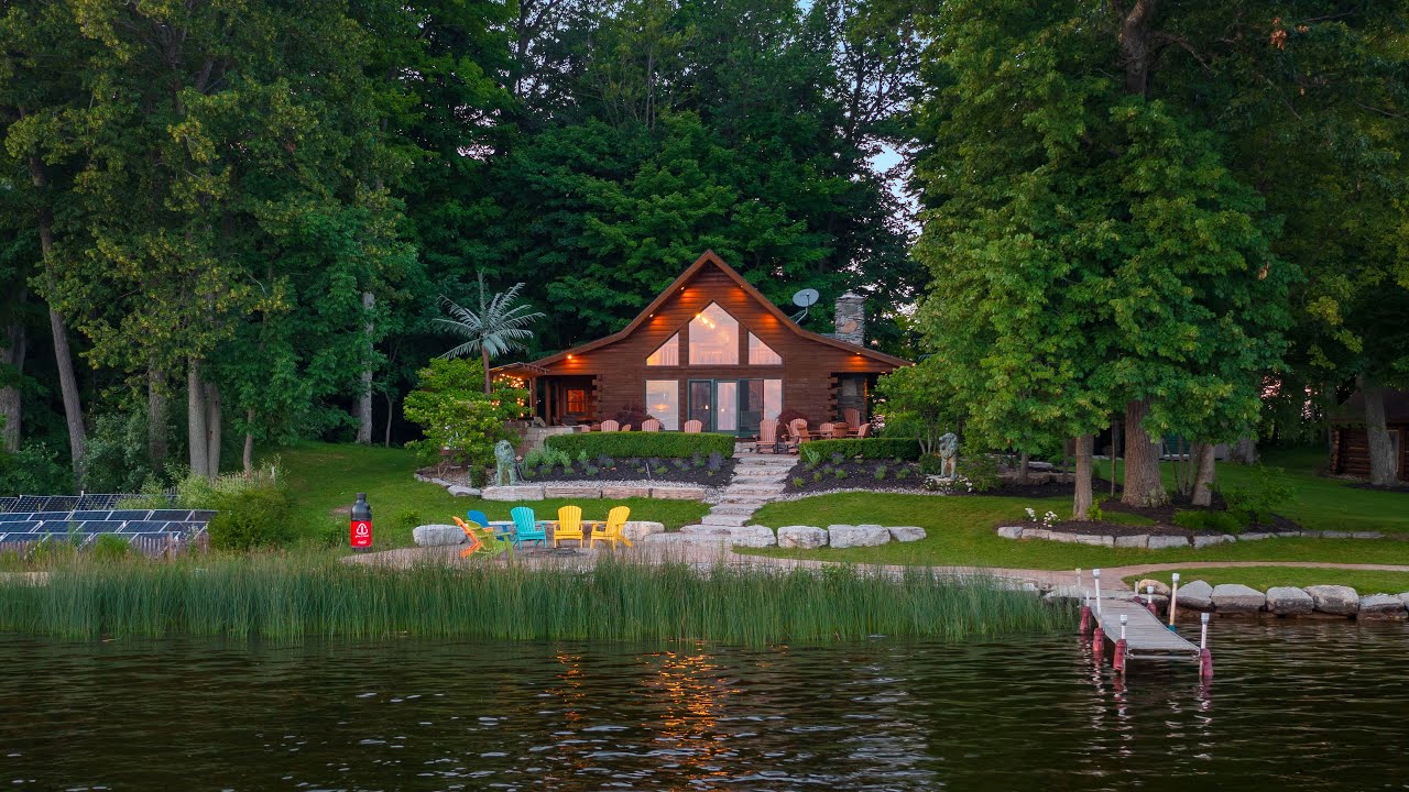 Touring a Log Cabin on a PRIVATE ISLAND