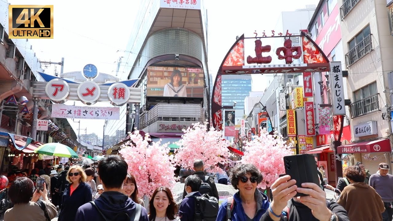 Tokyo City Explores the Busiest Market Ueno Ameyoko shopping street【上野アメ横】|#explorejapan #japan #4k