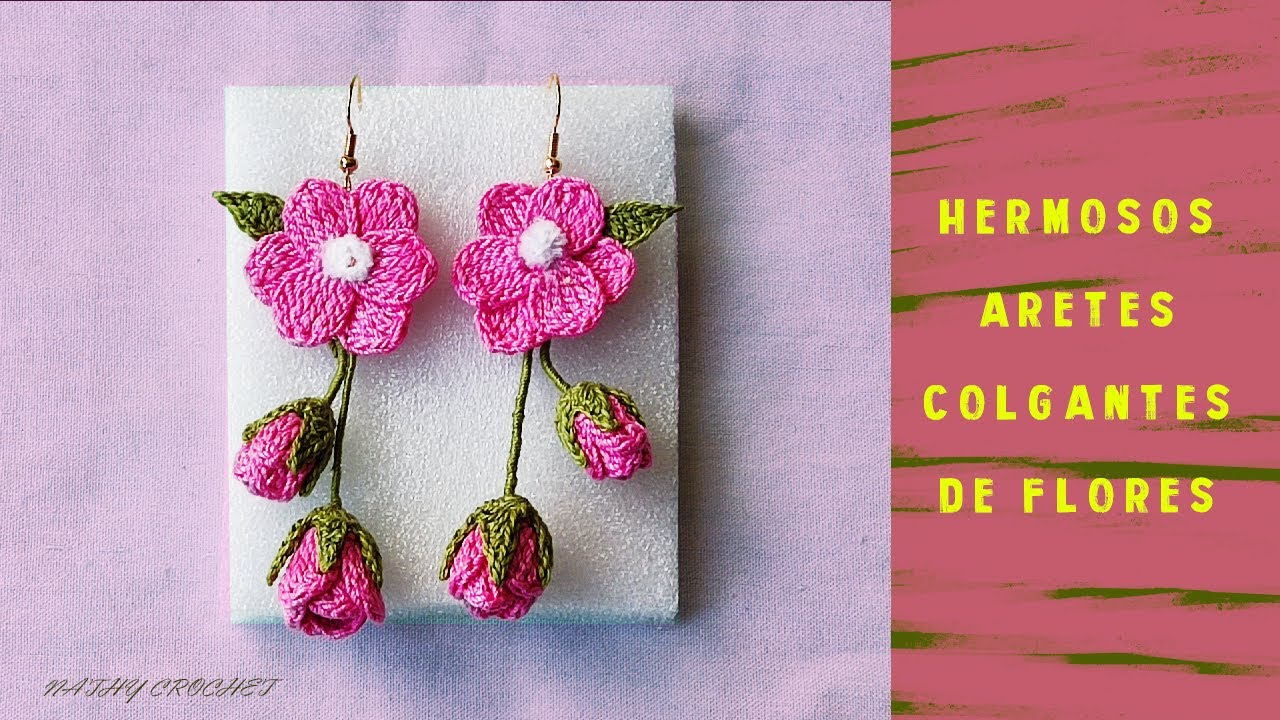Hermosos aretes colgantes de flores