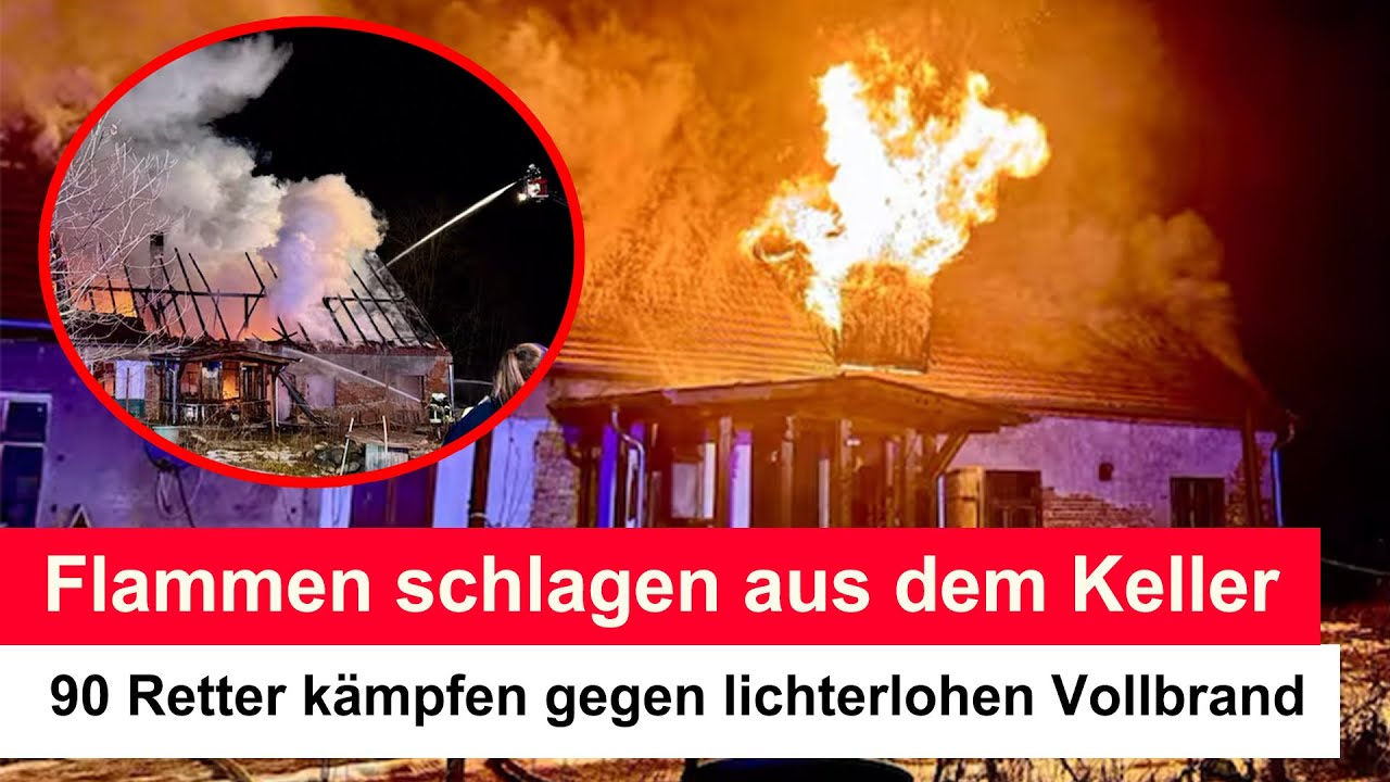 Feuer frisst sich binnen Minuten bis in den Dachstuhl–90 Retter kämpfen gegen lichterlohen Vollbrand