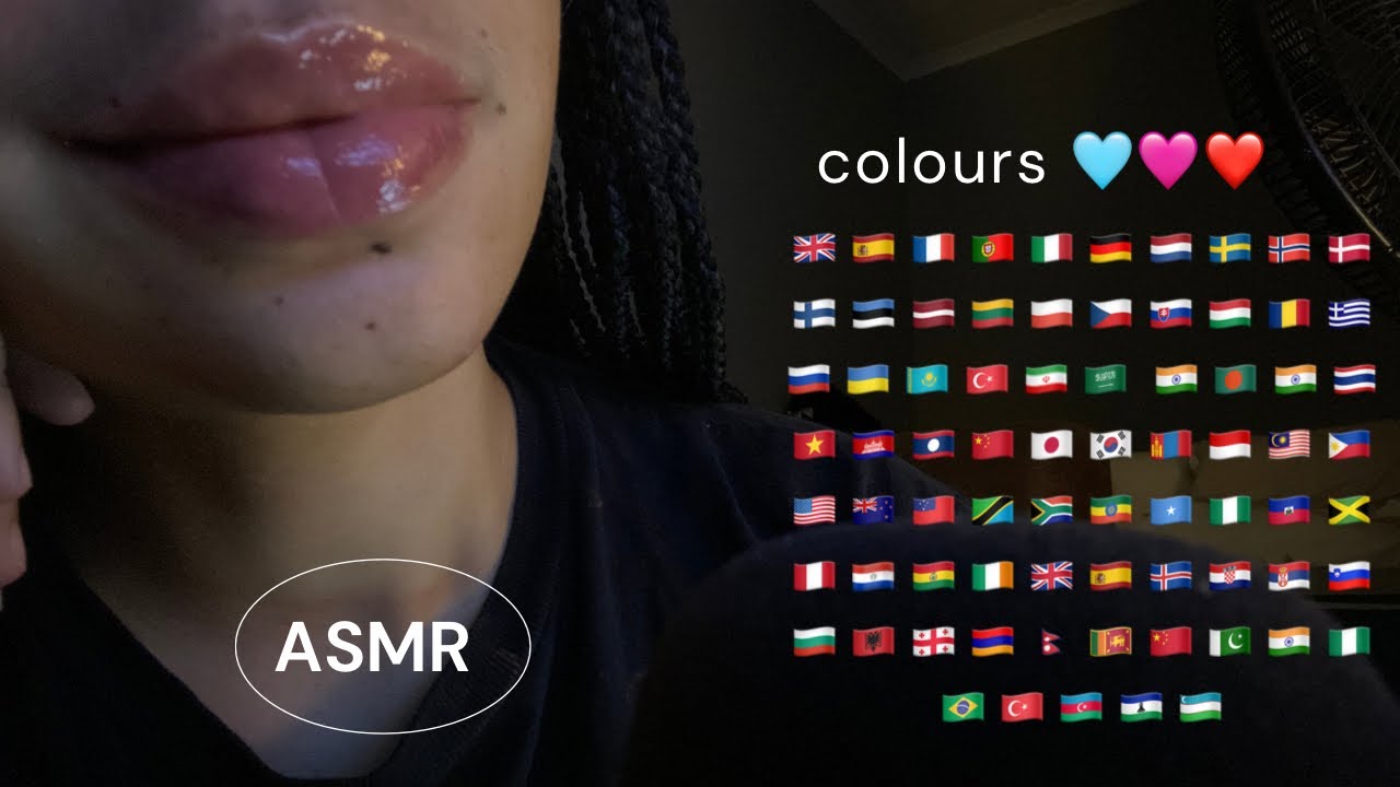 ASMR | Colours in 70+ different languages | soft whispers 